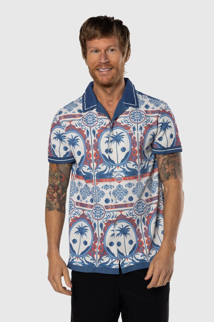 TEAMLTD TEAMLTD Beach Club Button Up | Blue Cordoba