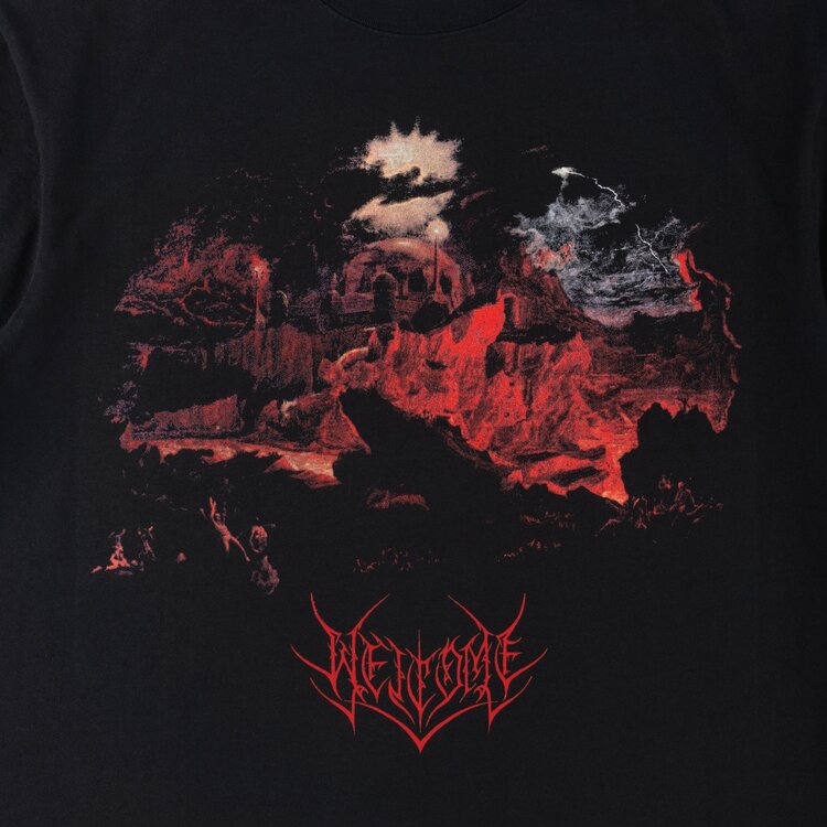 Welcome Welcome Aldous Printed Boxy GarmentDyed Tee | Black