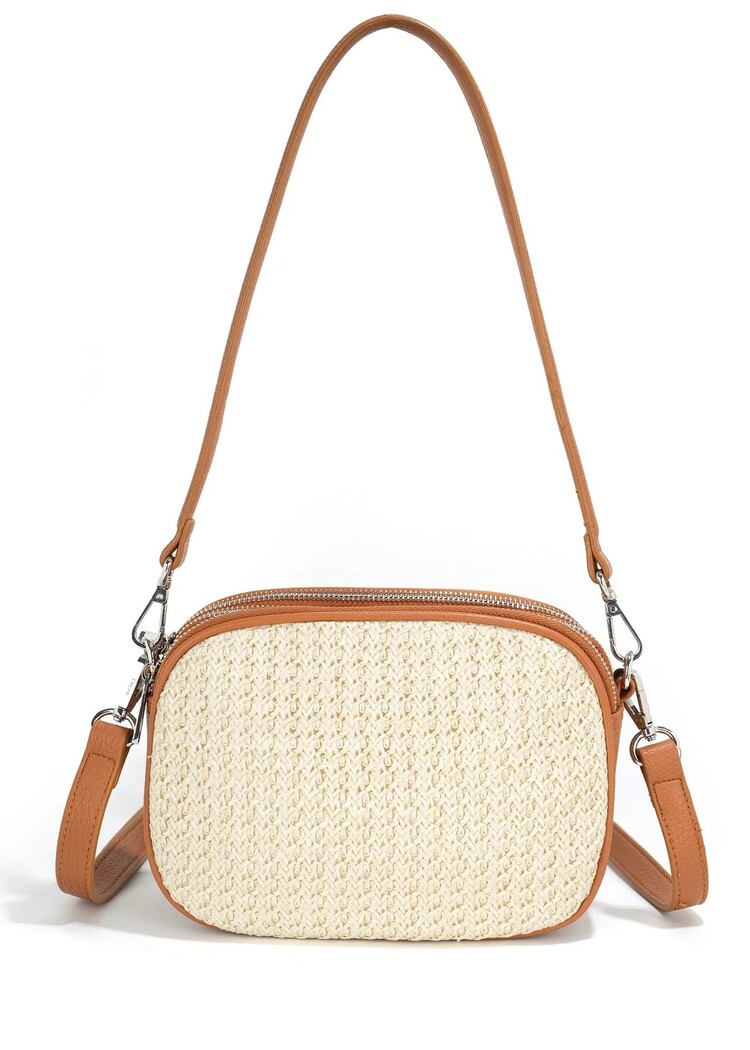 Co-Lab Co-Lab Bobbi Raffia Baguette Crossbody | Cassonade