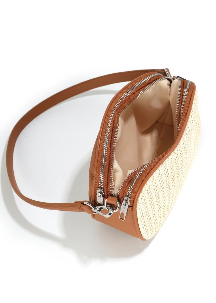 Co-Lab Co-Lab Bobbi Raffia Baguette Crossbody | Cassonade