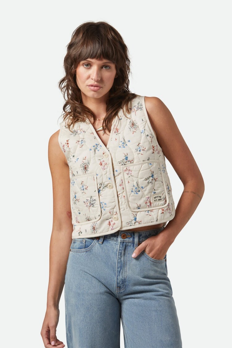Brixton Brixton Field Floral Quilted Vest | WhitecapHazelnutDitsy Floral