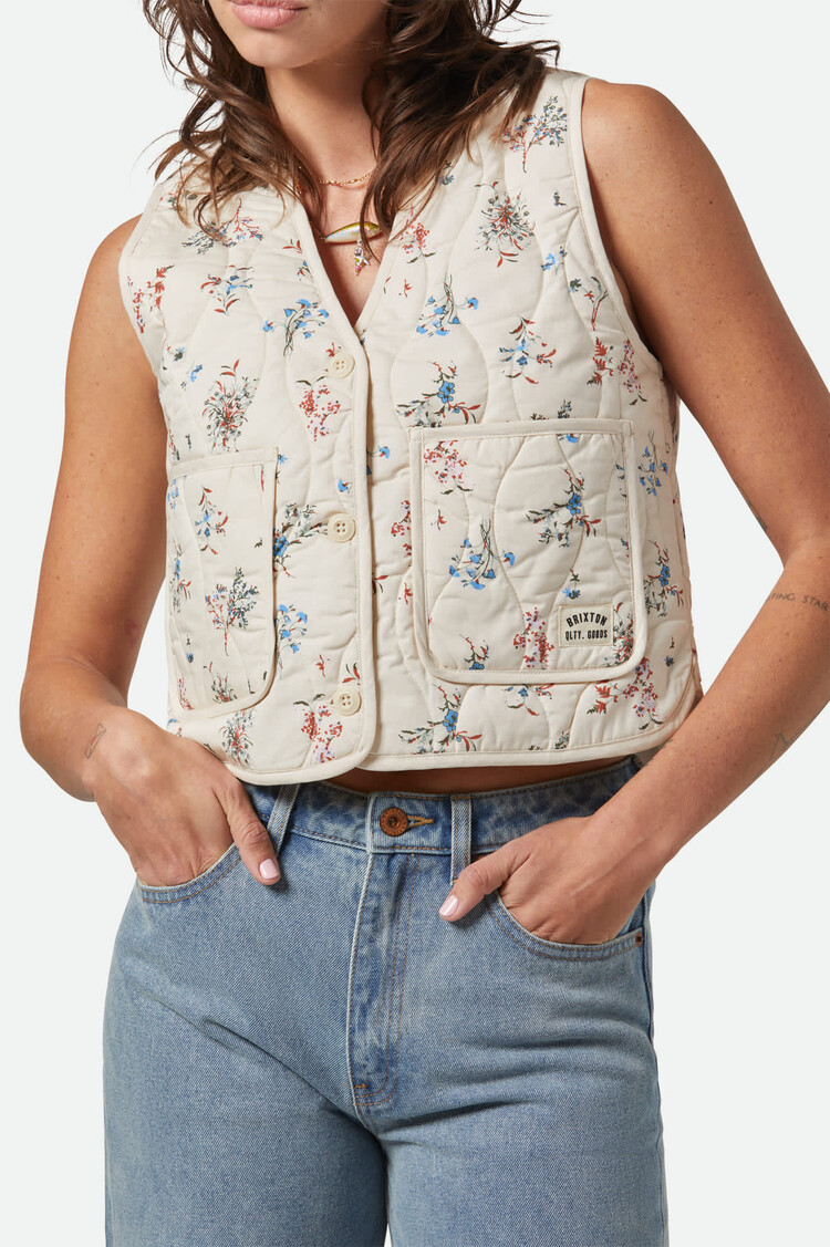 Brixton Brixton Field Floral Quilted Vest | WhitecapHazelnutDitsy Floral
