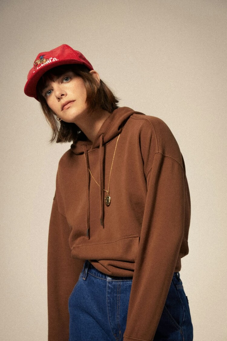 Brixton Cross Loop French Terry Hoodie | Pinecone Brown