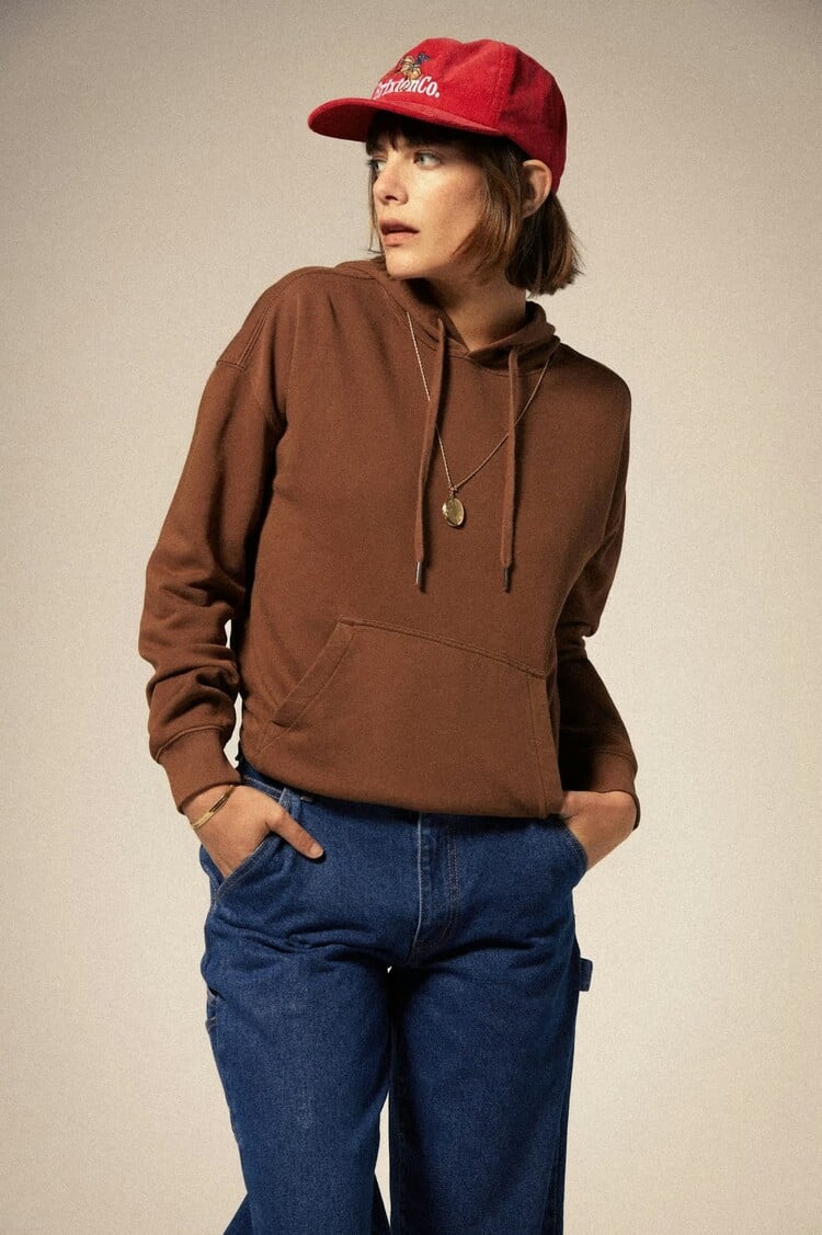 Brixton Cross Loop French Terry Hoodie | Pinecone Brown