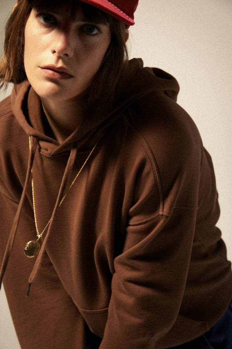 Brixton Cross Loop French Terry Hoodie | Pinecone Brown