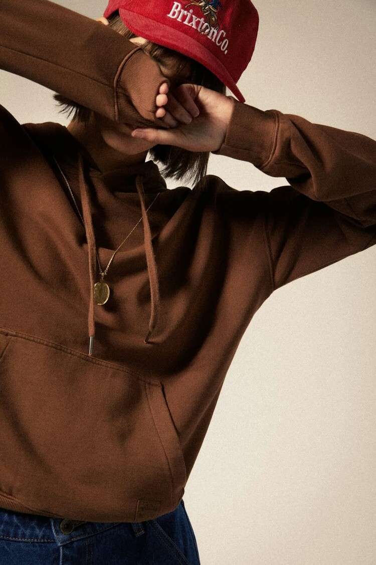 Brixton Cross Loop French Terry Hoodie | Pinecone Brown