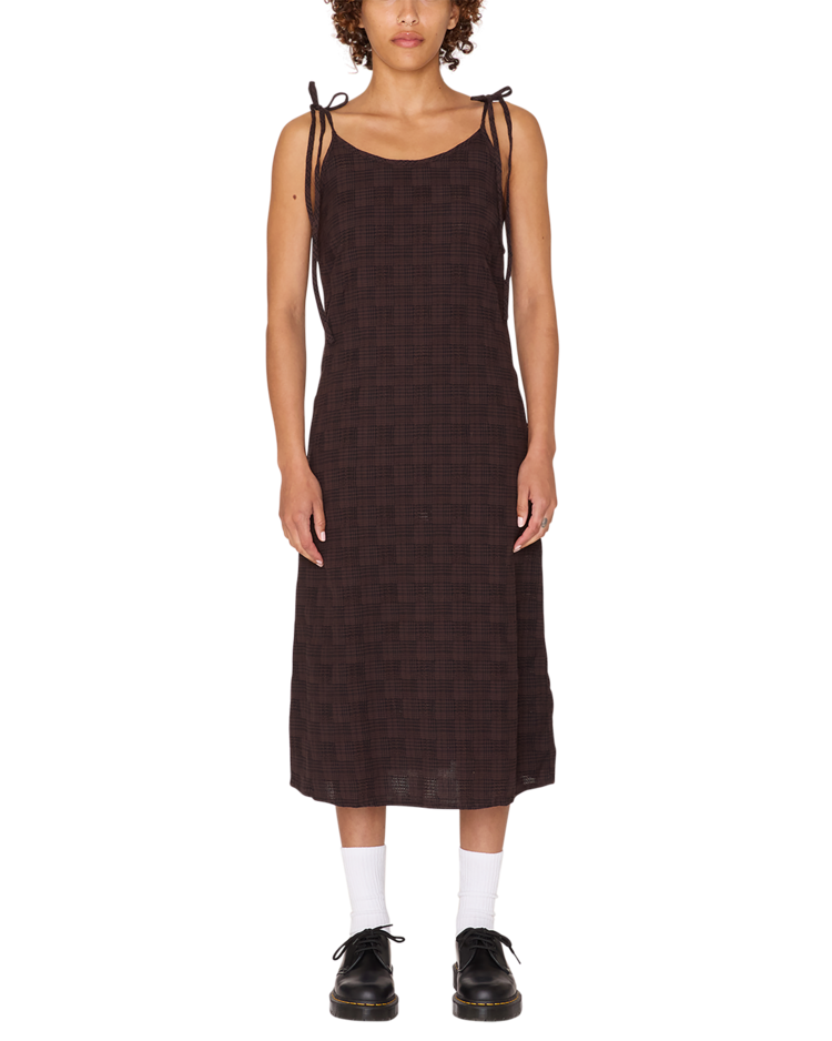 Obey Vivian Plaid Dress | Java Brown
