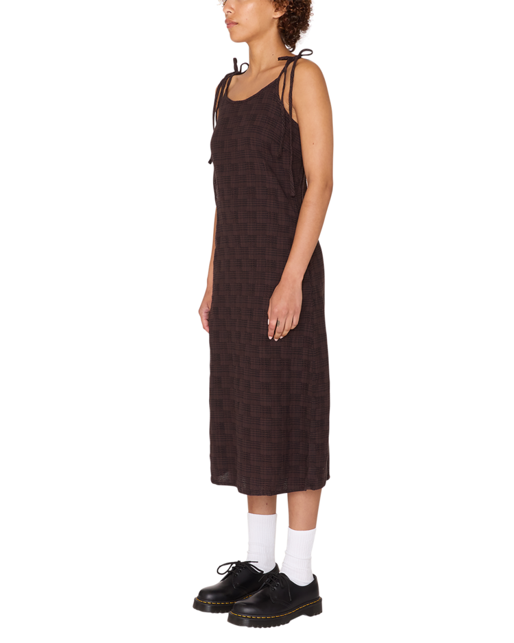 Obey Vivian Plaid Dress | Java Brown