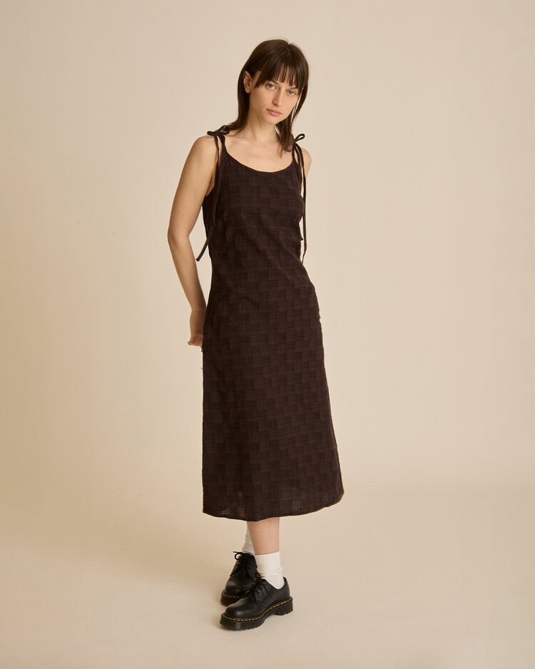 Obey Vivian Plaid Dress | Java Brown