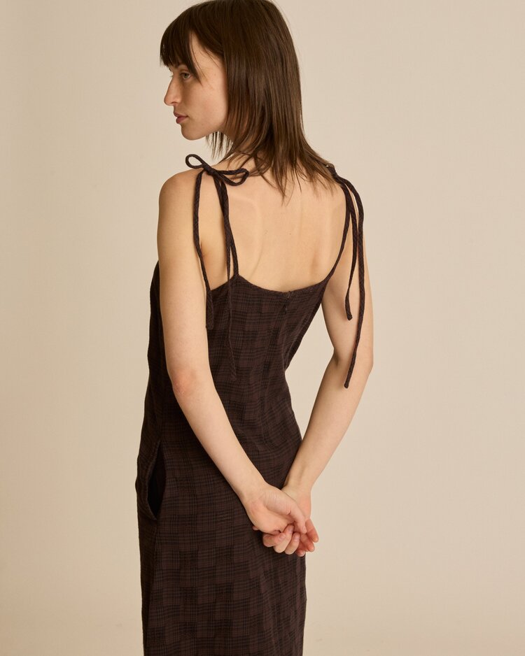 Obey Vivian Plaid Dress | Java Brown