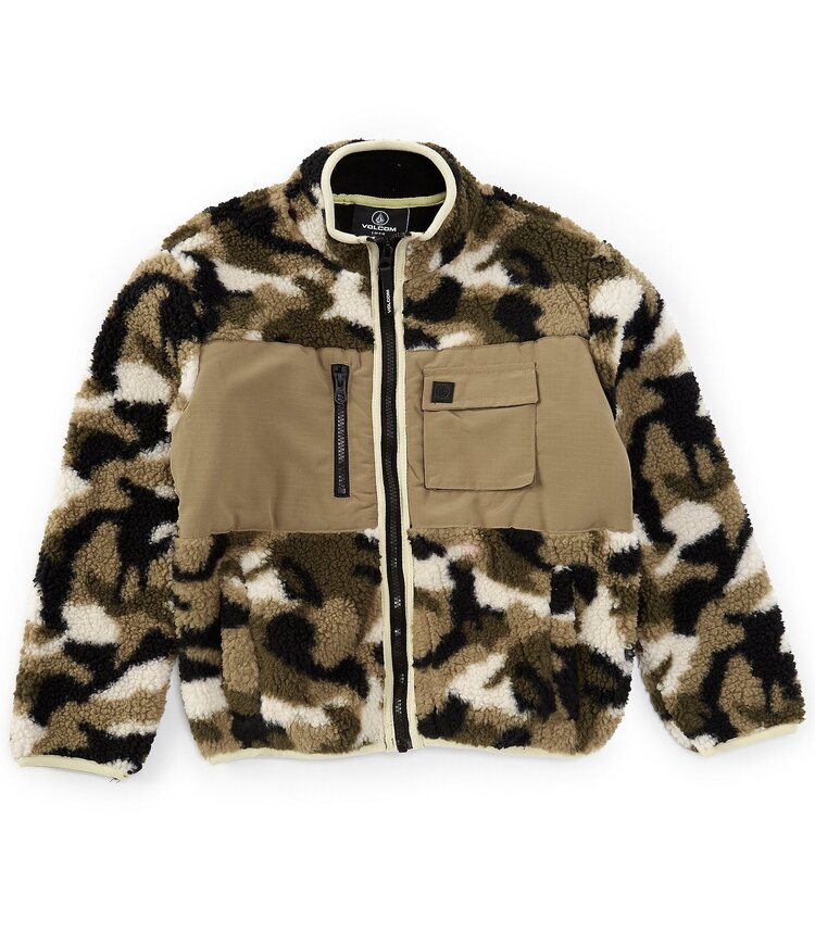 Volcom Volcom Big Boys Camo Stone Zip Sherpa | Olive