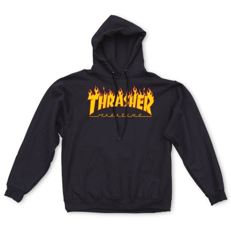 Thrasher Thrasher Flame Logo Pullover Hoodie Jacket | Black