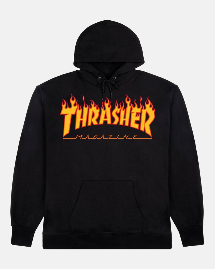 Thrasher Flame Logo Youth Hoodie | Black