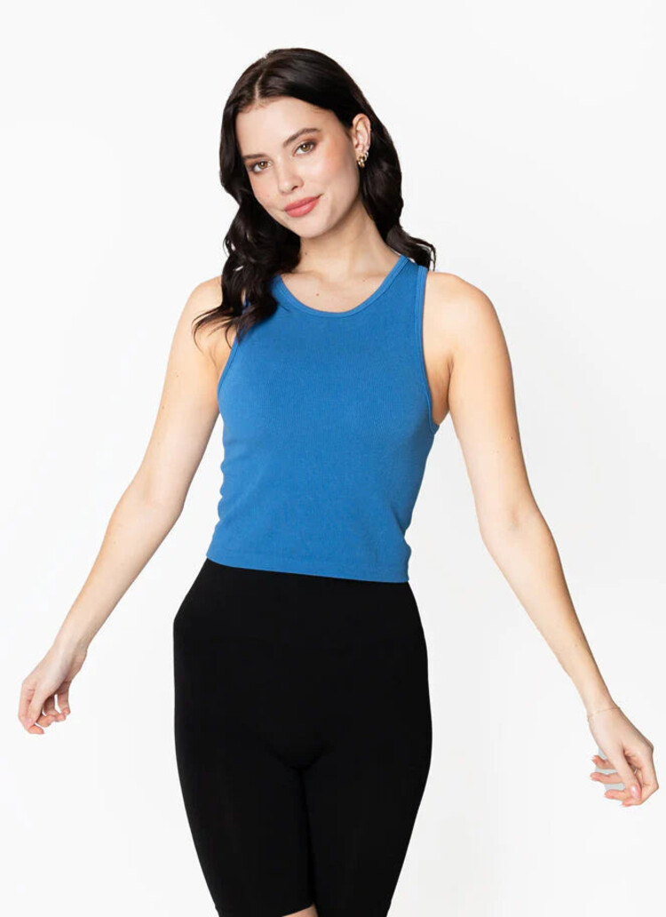 C'est Moi C'est Moi Bamboo Ribbed Tank | Capri Blue