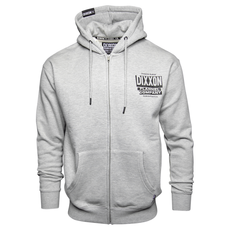 Dixxon Premium Quality Zip Up Hood | Grey Heather