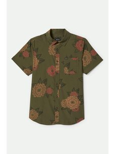 Brixton Brixton Charter Print Short Sleeve Woven | Ivy GreenPainterly Floral