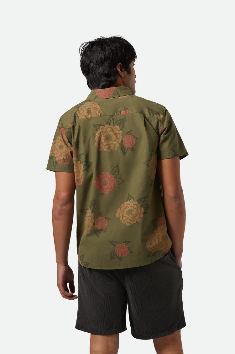 Brixton Brixton Charter Print Short Sleeve Woven | Ivy GreenPainterly Floral