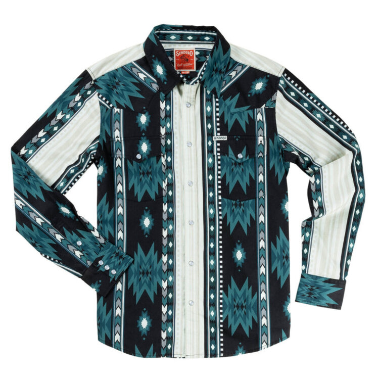 Sendero Provisions Co. Sendero Serape Pearl Snap Shirt | The Oasis  Southwest Stripe Print