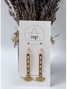 Maiden Perras Obsidian Long Earrings | Gold