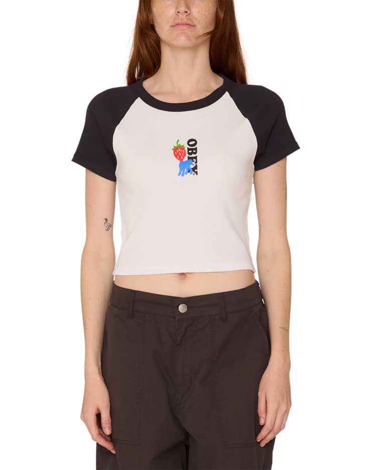 Obey W Strawberry Eyes Tee | White