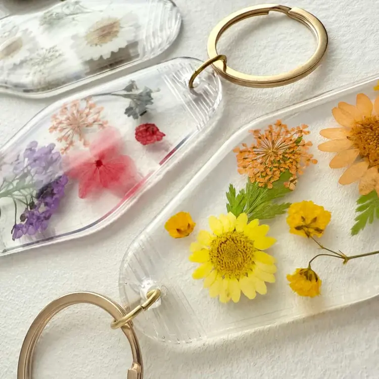 Pika & Bear Ashbury Pressed Flowers Keychain