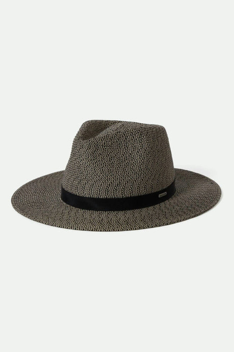 Brixton Carolina Straw Packable Hat | Black/Natural