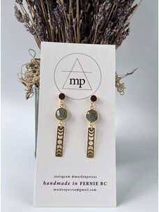 Maiden Perras Labrodite Moon Phase Earring | Gold