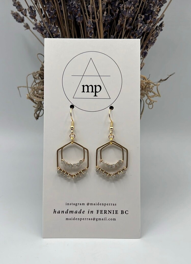Maiden Perras Maiden Perras Labrodite Hexagon Earring | Gold