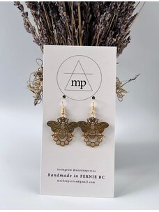 Maiden Perras Tri Comb Bee Earrings | Gold