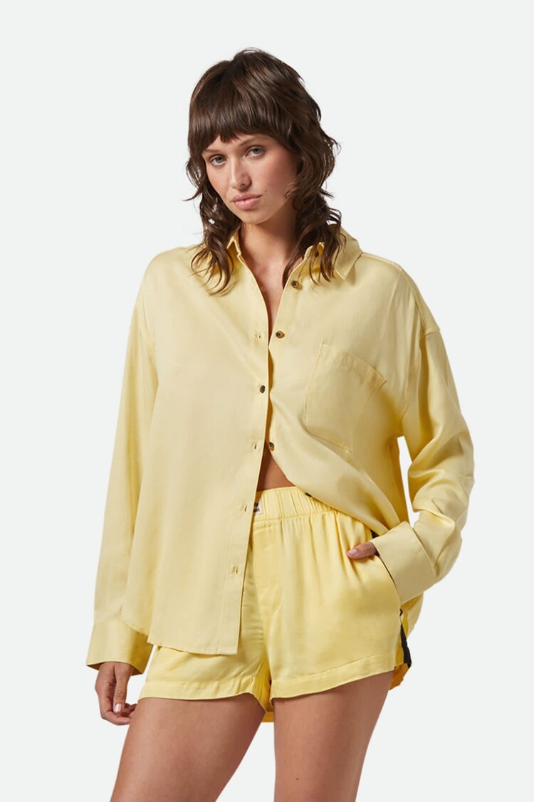 Brixton East Side Boxy Long Sleeve Button Down | Panna Cotta