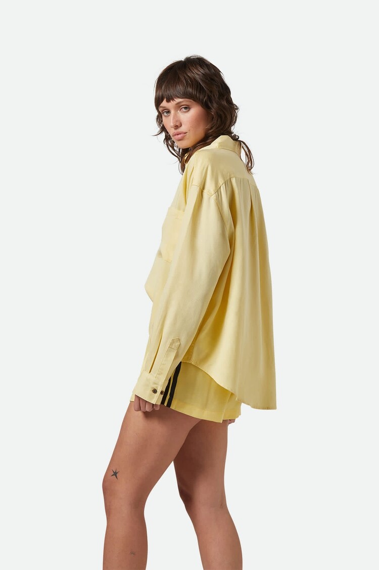 Brixton East Side Boxy Long Sleeve Button Down | Panna Cotta