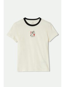 Brixton Brixton Aces Fitted Crew Tee | Off White/Black