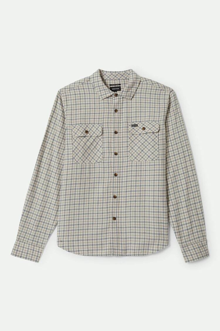 Brixton Brixton Bowery Lightweight Ultra Soft Long Sleeve Flannel | WhitecapBasalt