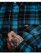 Tommy Jeans - Camicia in flanella blu navy con logo
