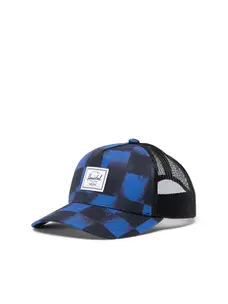Herschel Herschel Whaler Cotton Mesh Kids Cap | Stencil Checker Sodalite Blue