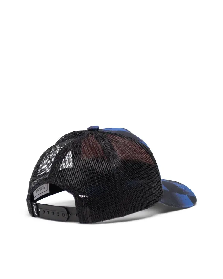 Herschel Herschel Whaler Cotton Mesh Kids Cap | Stencil Checker Sodalite Blue