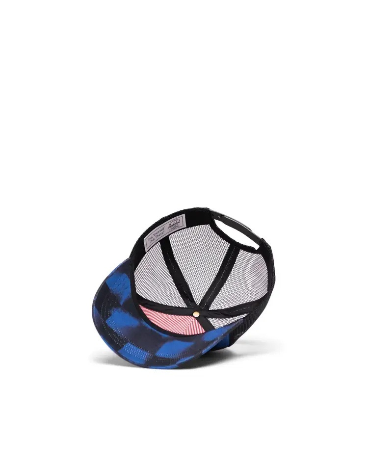 Herschel Herschel Whaler Cotton Mesh Kids Cap | Stencil Checker Sodalite Blue