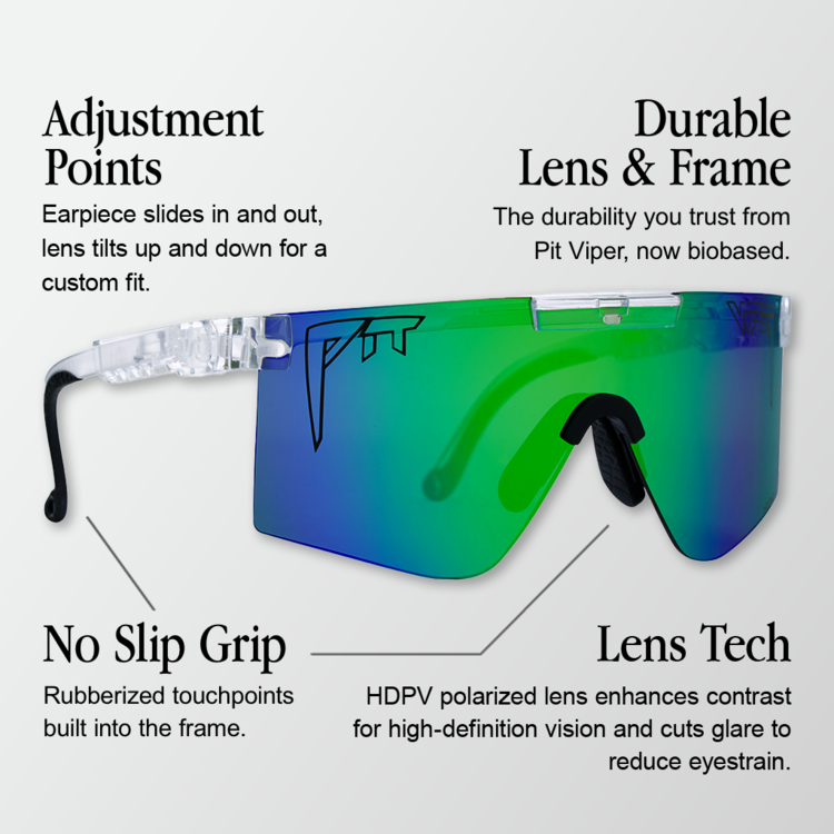 Pit Viper Pit Viper The Bio Clear | Original 2.0 Regular Polarized Blue-Green