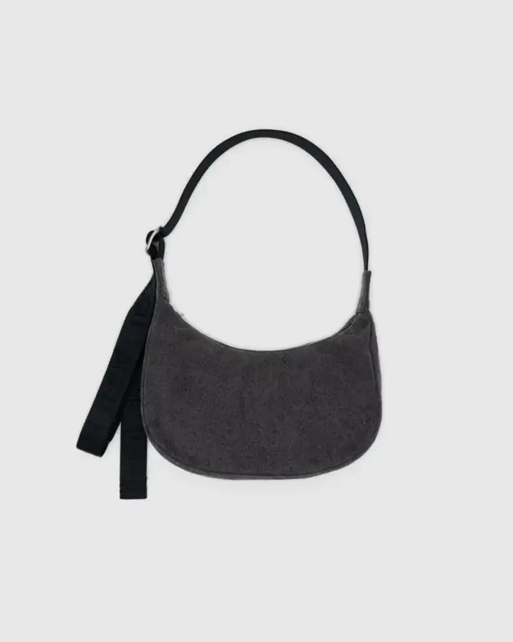 Baggu Baggu Small Denim Crescent Bag | Washed Black Denim