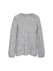 Noisy May Noisy May Sutton Long Sleeve Oneck Knit | Light Grey Melange