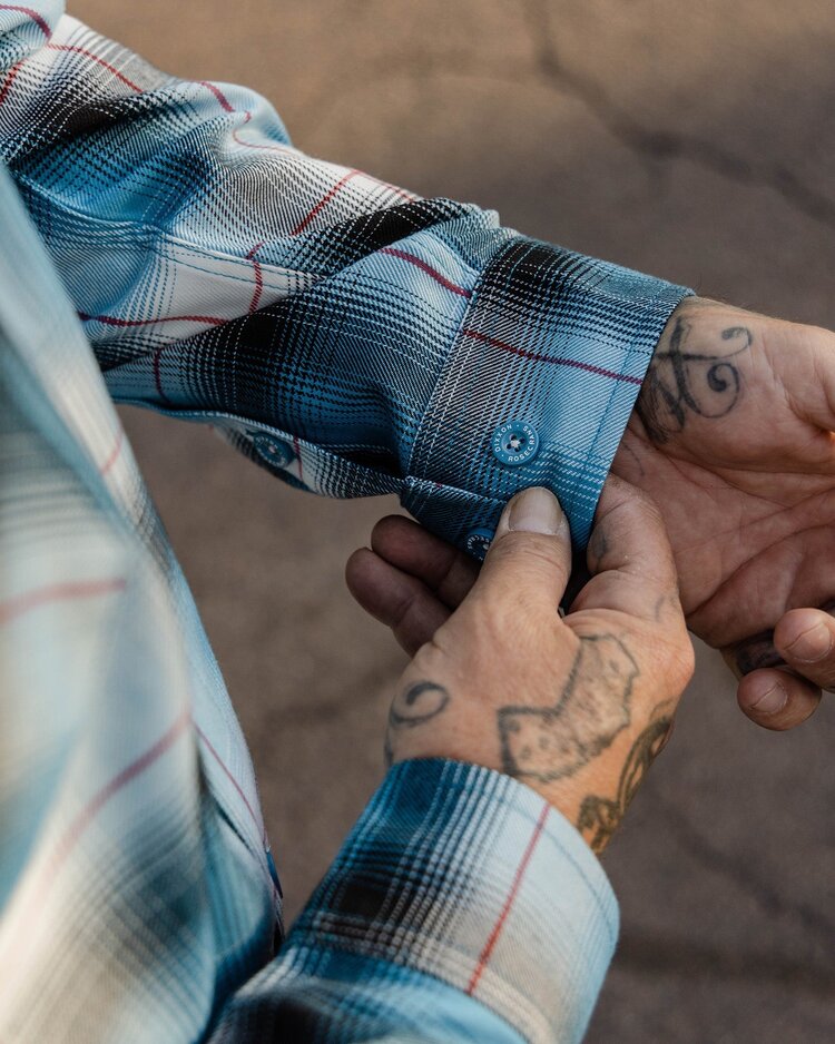 Dixxon Dixxon Rosecrans Flannel | Light Blue/Black