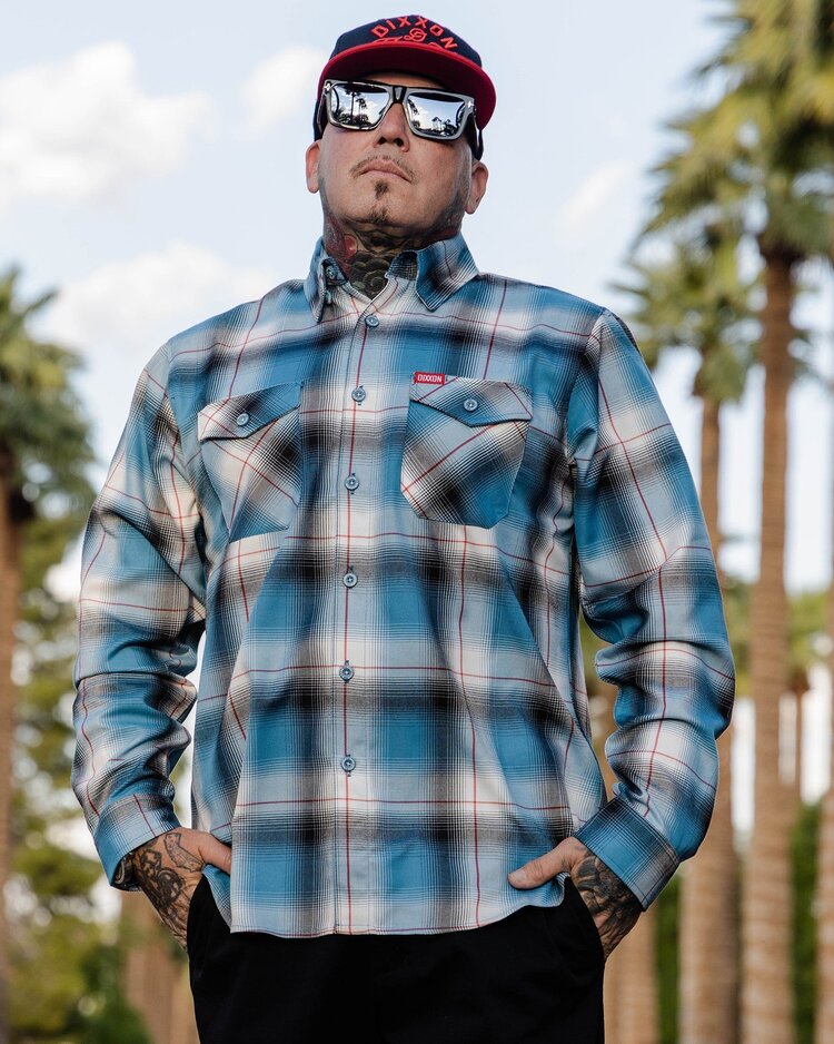 Dixxon Dixxon Rosecrans Flannel | Light Blue/Black