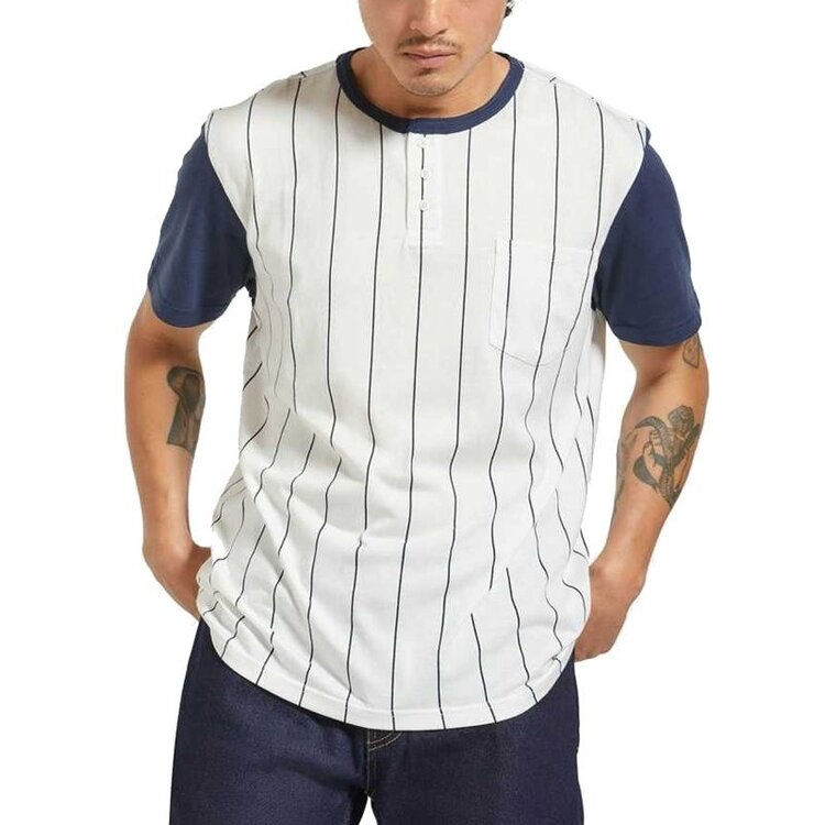 Brixton Brixton 20th Anniversary Detroit Pocket Tee | Off White/Washed Navy