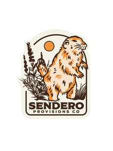 Sendero Provisions Co. Prairie Dog Sticker | White