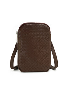 Co-Lab Eliana Compact Double Zipper Crossbody | Chocolate