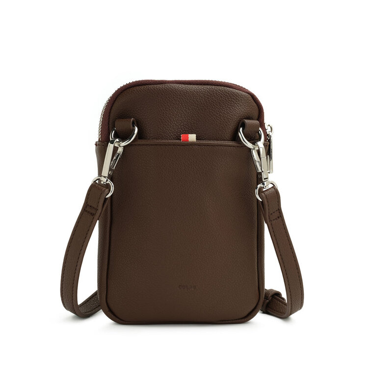 Co-Lab Eliana Compact Double Zipper Crossbody | Chocolate