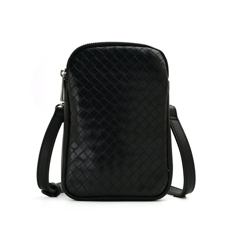 Co-Lab Eliana Compact Double Zipper Crossbody | Black
