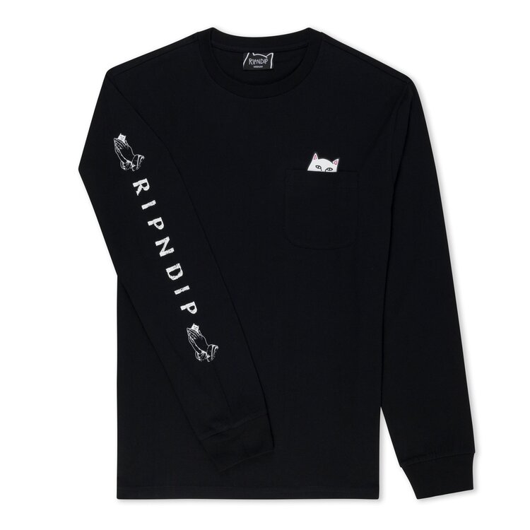 Ripndip Lord Nermal Long Sleeve Pocket Tee | Black | XXL