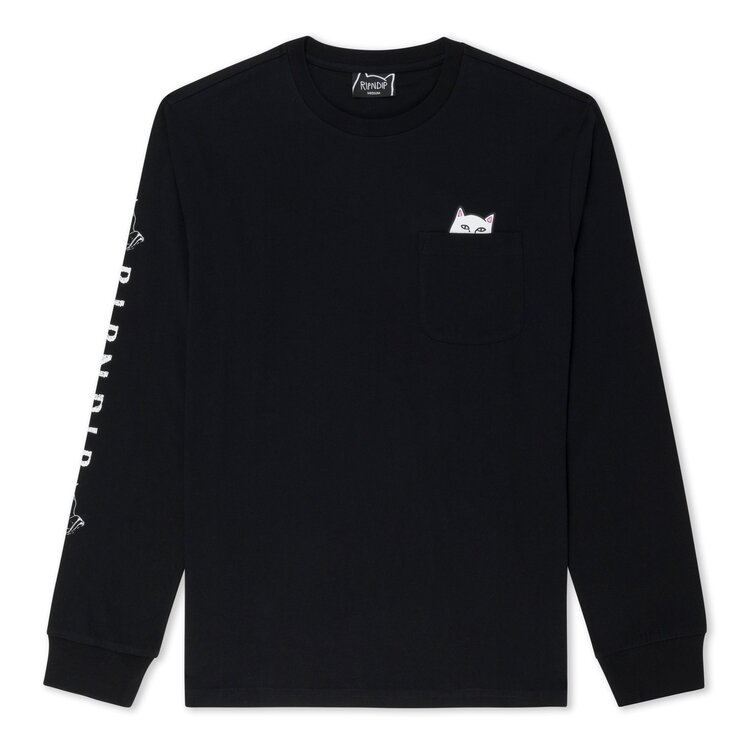 Ripndip Lord Nermal Long Sleeve Pocket Tee | Black | XXL