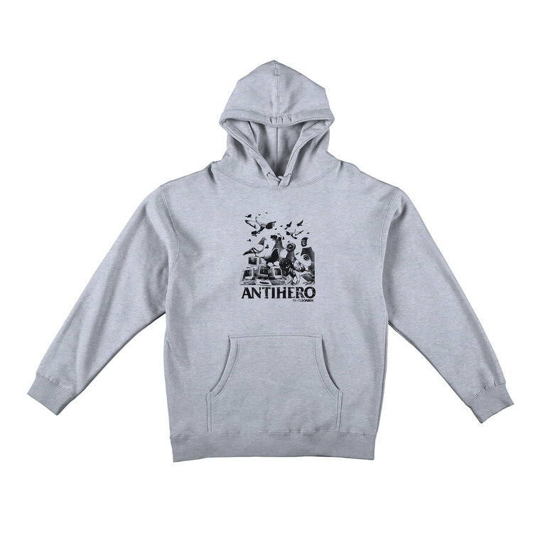 Antihero Pigeon Intelligence Hoodie | Grey/Black